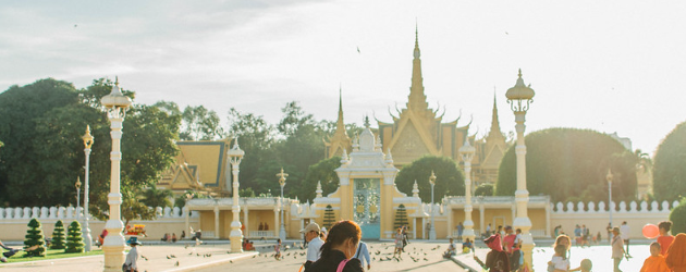 Khmer people enjoying the afternoon at the Grand Palace grounds.